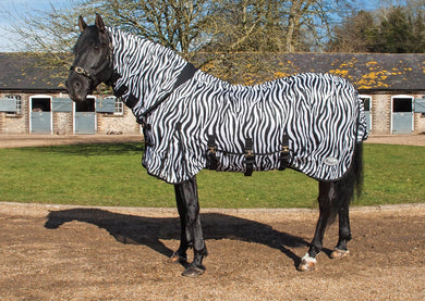 Zebra Print Full Neck Fly Rug